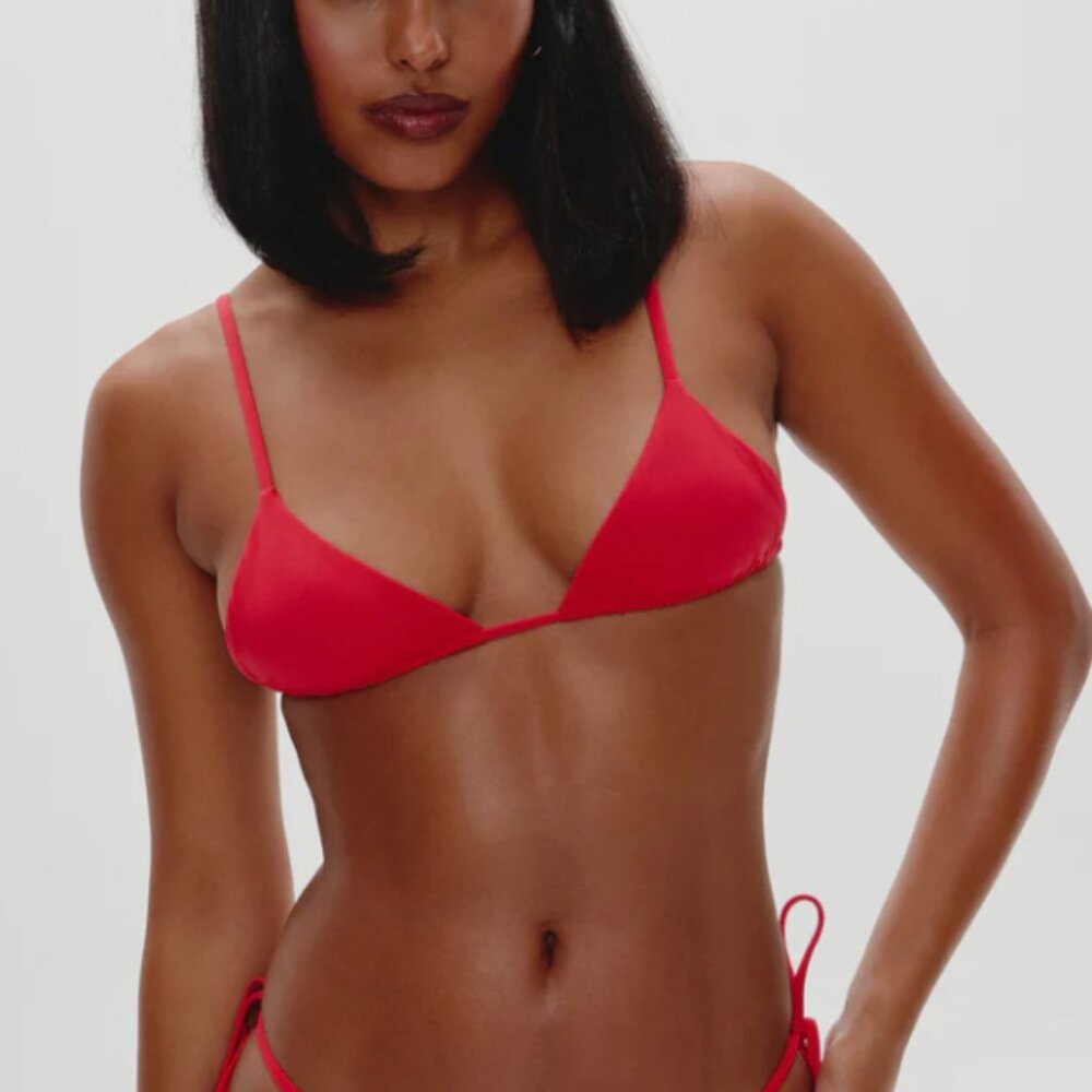 NWT Frankies Bikinis BUNDLE! Lumia Triangle Bikini Top in Red + Black ! - Picture 2 of 7